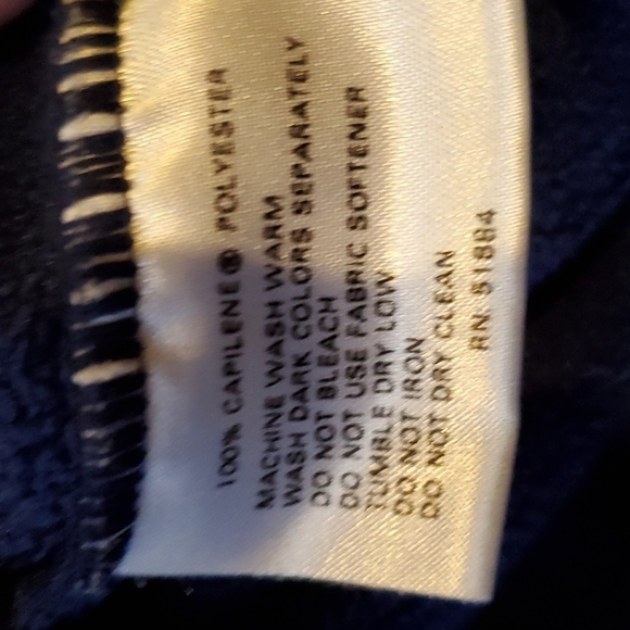 Patagonia blue pullover green collar. 100% Capilene Polyester. Vintage M - Picture 10 of 10